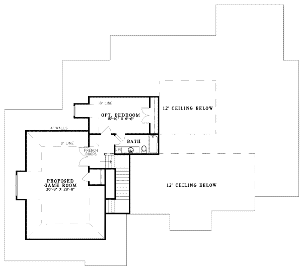 House Plan Design - European Floor Plan - Upper Floor Plan #17-587