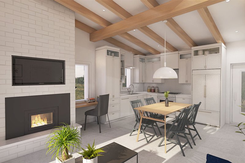Contemporary Style House Plan - 1 Beds 1 Baths 784 Sq/Ft Plan #23-2872 ...