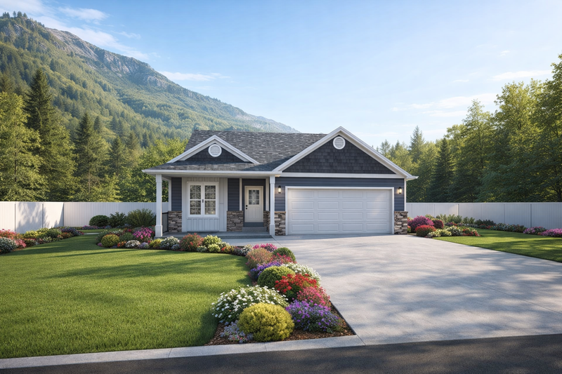 House Blueprint - Craftsman Exterior - Front Elevation Plan #1060-446