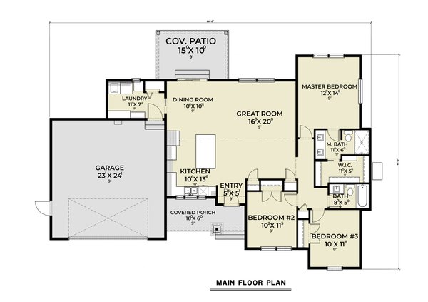 Craftsman Floor Plan - Main Floor Plan #1070-202