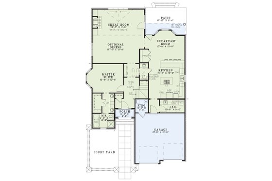 Floor Plan - Main Floor for Traditional House Plan #17-3268 - 3 bed, 2.5 bath