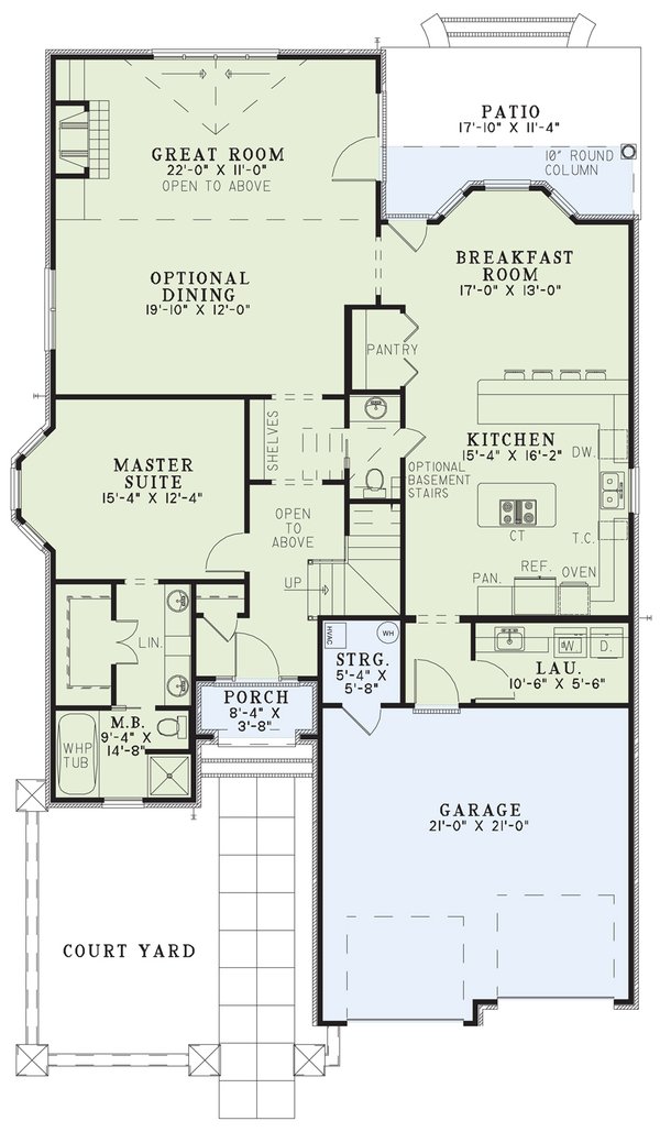Architectural House Design - Traditional Floor Plan - Main Floor Plan #17-3268