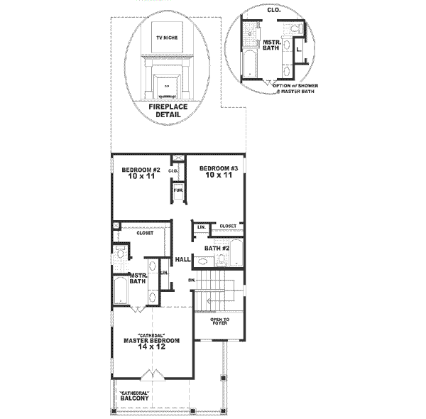 Southern Floor Plan - Upper Floor Plan #81-114
