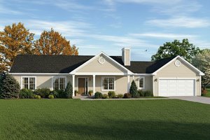 Ranch Exterior - Front Elevation Plan #22-544