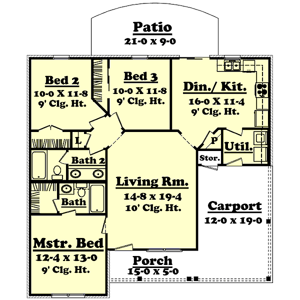 Dream House Plan - Country Floor Plan - Main Floor Plan #430-5