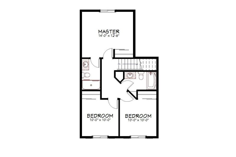 House Blueprint - Floor Plan - Upper Floor for Cottage House Plan #943-56 - 3 bed, 2.5 bath