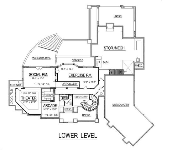 European Floor Plan - Lower Floor Plan #458-2