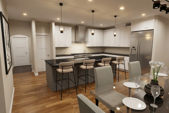 Interior - Kitchen 1 for Contemporary House Plan #1111-49 - 4 bed, 2.5 bath
