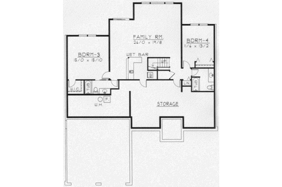 Floor Plan - Lower Floor for Traditional House Plan #112-126 - 4 bed, 4 bath