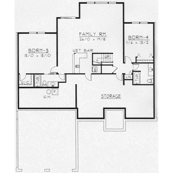 Traditional Floor Plan - Lower Floor Plan #112-126