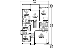 Floor Plan - Main Floor for Traditional House Plan #25-4363 - 3 bed, 2 bath