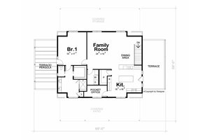 Floor Plan - Upper Floor for Barndominium House Plan #20-2533 - 1 bed, 2 bath