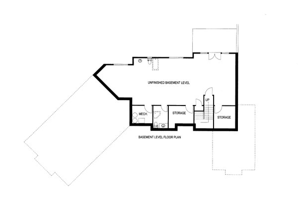 Floor Plan - Lower Floor for Craftsman House Plan #117-1091 - 1 bed, 2 bath