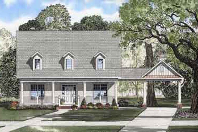 Dream House Plan - Farmhouse Exterior - Front Elevation Plan #17-2108