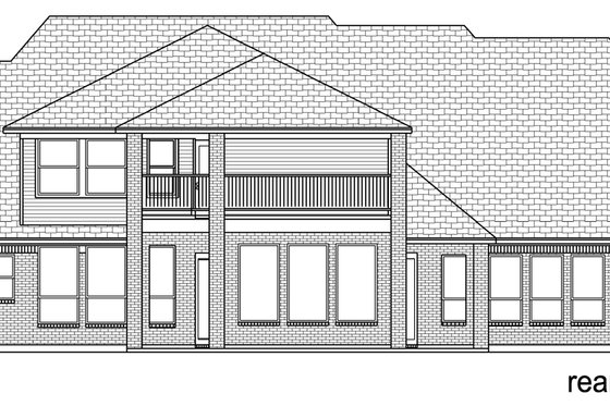 Exterior - Rear Elevation for European House Plan #84-618 - 3 bed, 2.5 bath