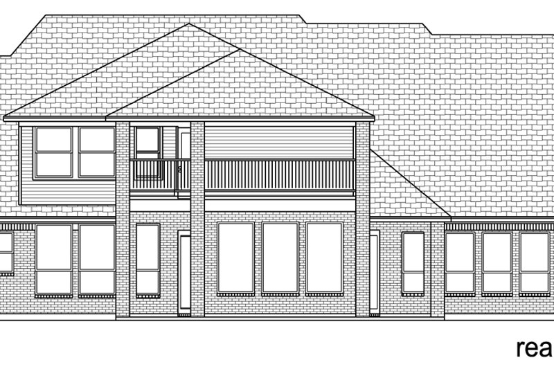 House Blueprint - Exterior - Rear Elevation for European House Plan #84-618 - 3 bed, 2.5 bath