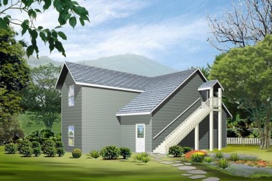 Exterior - Rear Elevation for Country House Plan #1-101, 2 bath