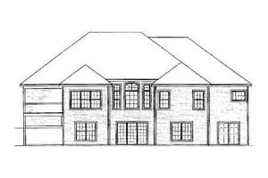 Exterior - Rear Elevation for European House Plan #31-105 - 3 bed, 2.5 bath