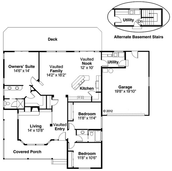 Farmhouse Floor Plan - Main Floor Plan #124-406