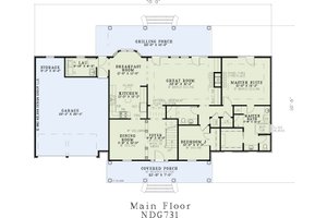 Floor Plan - Main Floor for Traditional House Plan #17-1178 - 4 bed, 3 bath
