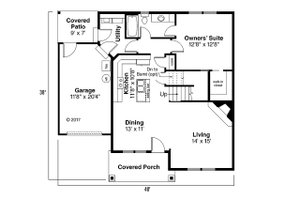 Floor Plan - Main Floor for Traditional House Plan #124-398 - 3 bed, 2 bath