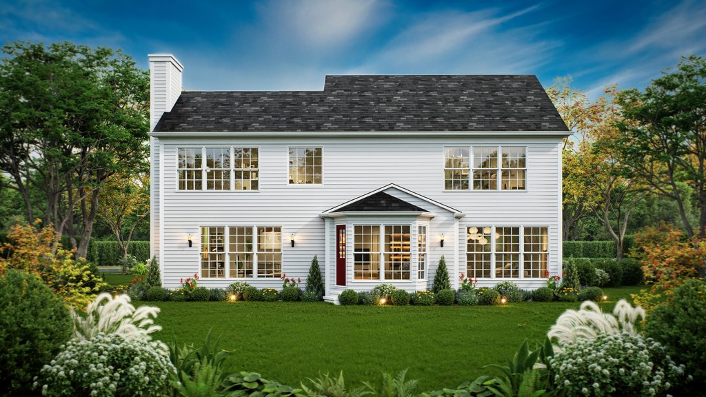 Exterior - Rear Elevation 2 for Colonial House Plan #54-712 - 4 bed, 2 bath