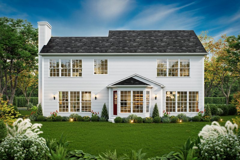 Dream House Plan - Exterior - Rear Elevation 2 for Colonial House Plan #54-712 - 4 bed, 2 bath