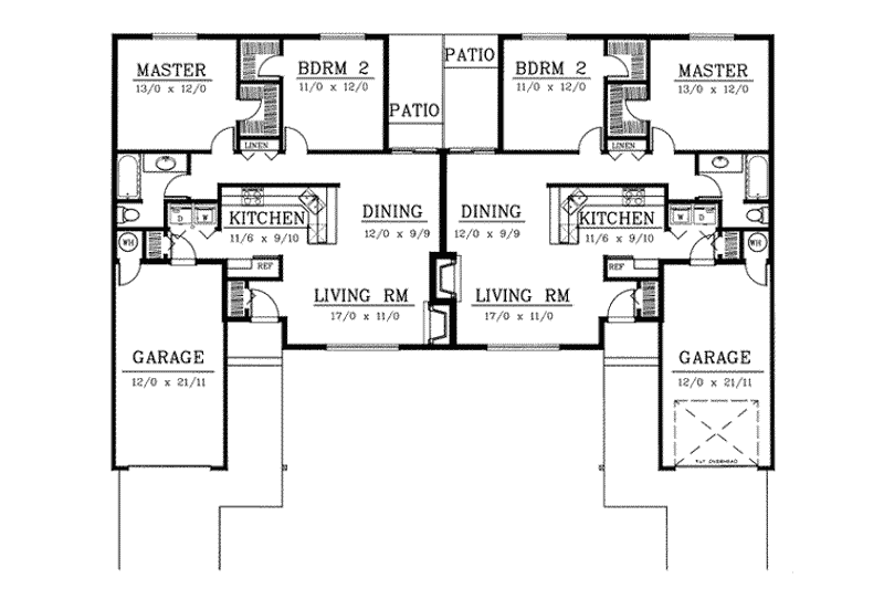 Dream House Plan - Floor Plan - Main Floor for Traditional House Plan #100-108 - 2 bed, 1 bath