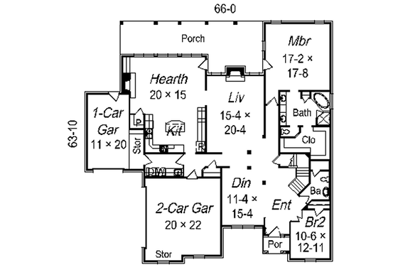 Floor Plan - Main Floor for European House Plan #329-310 - 5 bed, 3 bath