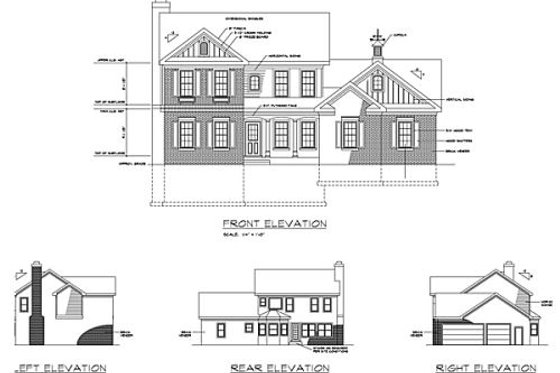 Exterior - Rear Elevation for Southern House Plan #56-237 - 4 bed, 3 bath