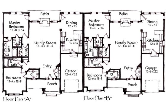 Floor Plan - Main Floor for Craftsman House Plan #921-18 - 2 bed, 2 bath