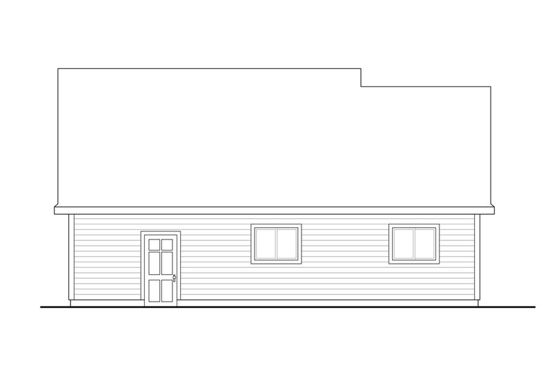 House Blueprint - Exterior - Rear Elevation for Cottage House Plan #124-1245, 0 bath