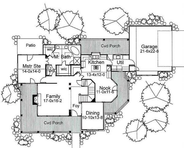 Home Plan - Traditional Floor Plan - Main Floor Plan #120-130