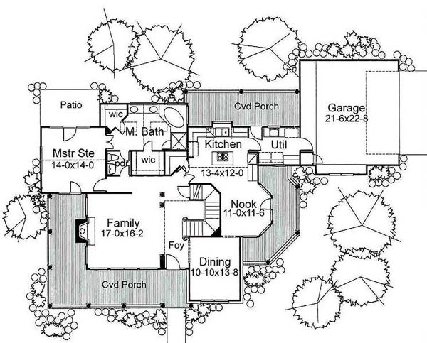 House Design - Traditional Floor Plan - Main Floor Plan #120-130