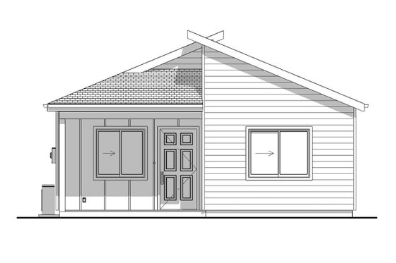 Exterior - Front Elevation 3 for Modern House Plan #1099-6 - 2 bed, 2 bath