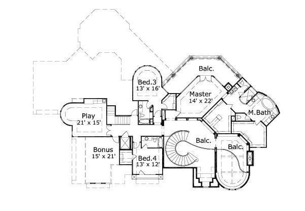 European Floor Plan - Upper Floor Plan #411-564