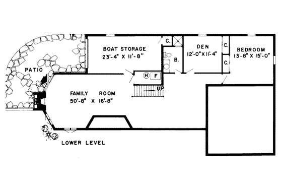 Floor Plan - Lower Floor for Modern House Plan #312-410 - 5 bed, 3 bath