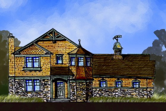 Exterior - Front Elevation for Craftsman House Plan #440-2 - 4 bed, 2.5 bath