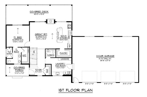 Home Plan - Floor Plan - Main Floor for Contemporary House Plan #1064-464 - 1 bed, 1.5 bath