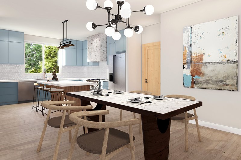 House Design - Interior - Dining Room for Modern House Plan #124-1412 - 3 bed, 2.5 bath