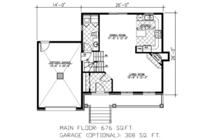Floor Plan - Main Floor for Country House Plan #138-320 - 3 bed, 1.5 bath