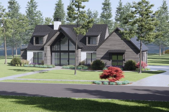Exterior - Front Elevation 6 for Modern House Plan #1096-76 - 4 bed, 2.5 bath