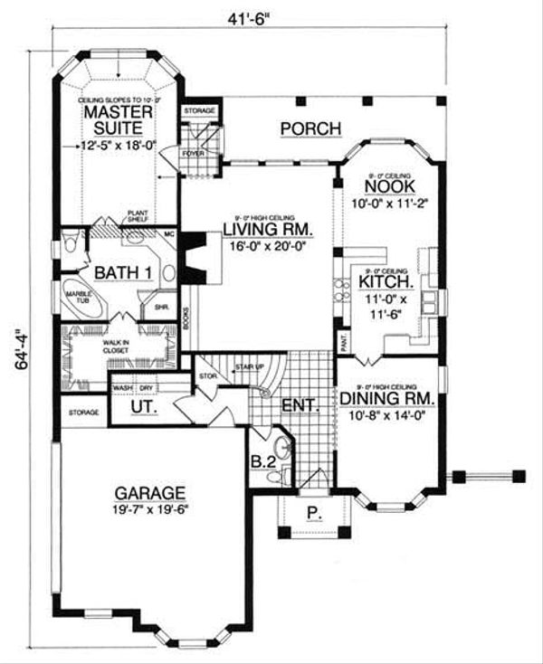 House Plan Design - European Floor Plan - Main Floor Plan #40-256