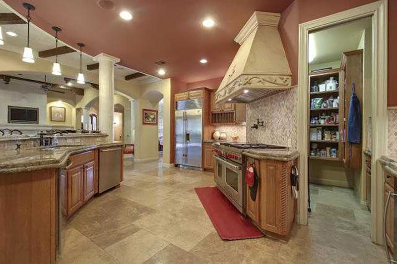 House Blueprint - Interior - Kitchen for Mediterranean House Plan #80-124 - 4 bed, 4.5 bath