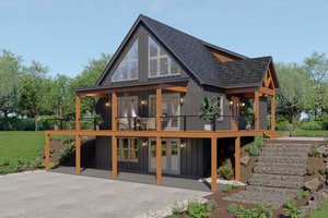 Country Exterior - Front Elevation Plan #932-1301