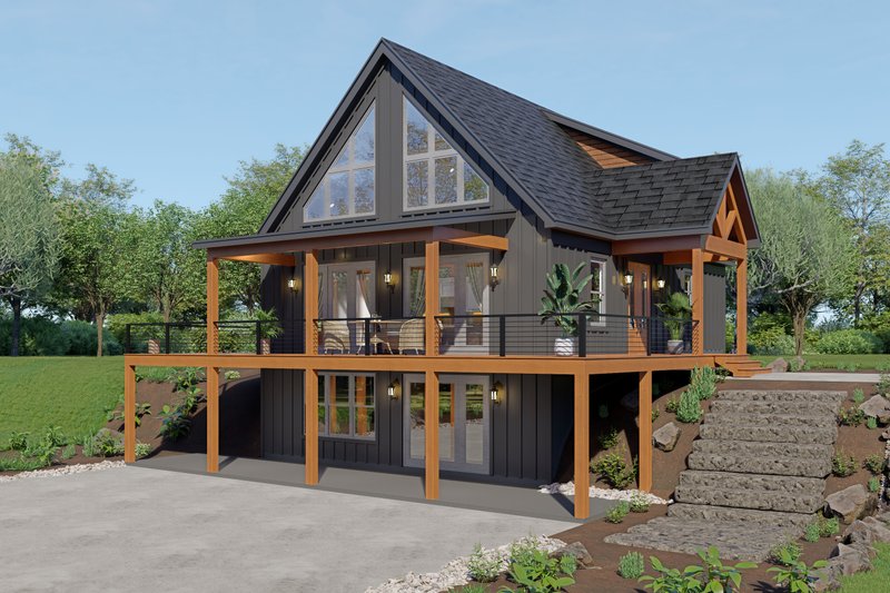 House Blueprint - Country Exterior - Front Elevation Plan #932-1301