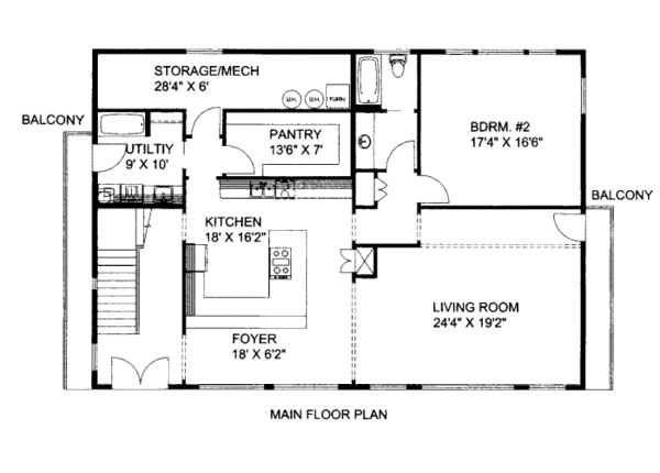 House Plan Design - Mediterranean Floor Plan - Main Floor Plan #117-706