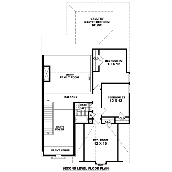 Floor Plan - Upper Floor for Traditional House Plan #81-13633 - 3 bed, 2.5 bath