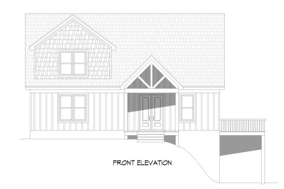 Exterior - Front Elevation 3 for Southern House Plan #932-810 - 3 bed, 2 bath