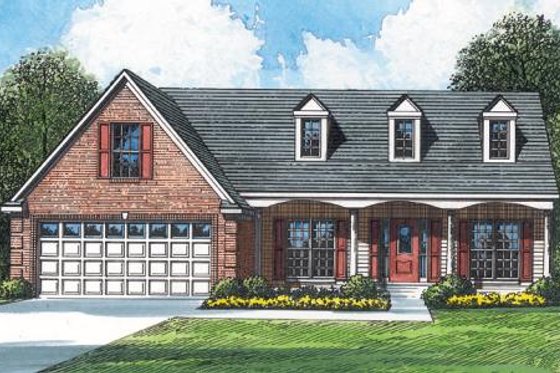 Exterior - Front Elevation for Traditional House Plan #424-284 - 3 bed, 2 bath